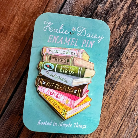 Book Stack Enamel Pin